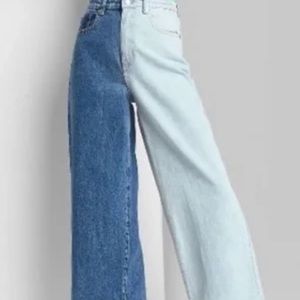 NWT Wild fable two toned cropped highest rise wide leg denim size 8/29